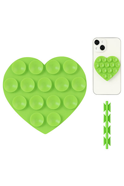 EDELFU Kalp Şeklinde Çift Taraflı Vakum, Vantuzlu Telefon Tutucu – Güçlü Tutu...