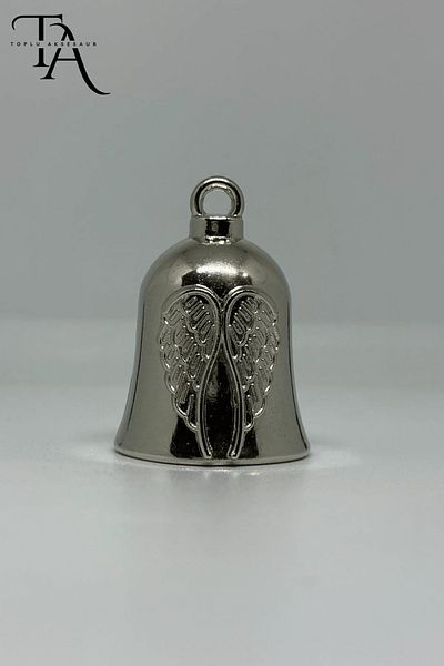 Toplu Aksesuar Guardian Bell Auspicious Talisman with Wing Figure – Special Protection and Luck Bell Keychain for Motorcyclists