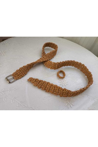 Momsada Moms Island Straw Belt, Hand Knitted Belt
