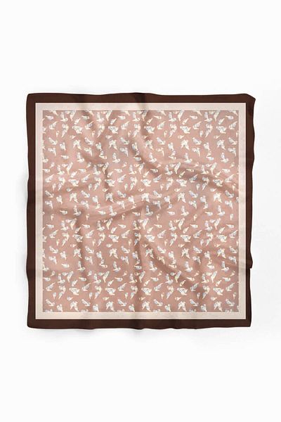 Modabutik Γυναικείο εκρού καφέ Ola με σχέδιο 50x50 Bandana