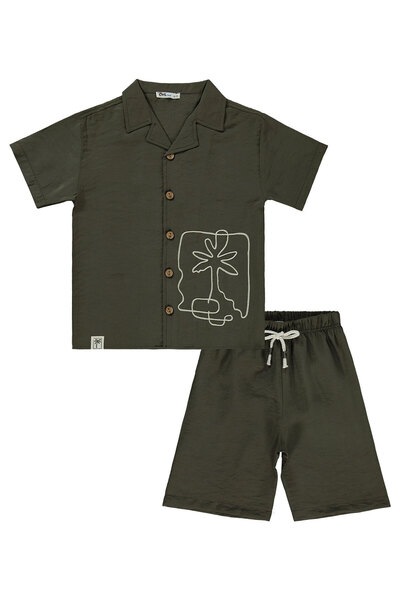 Civil Boys Costum Băiat 6-9 Ani Kaki