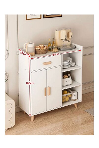 Luxury Home خزانة زاوية القهوة مع درج تخزين، أرفف قابلة للتعديل، مطبخ وغرفة طعام S