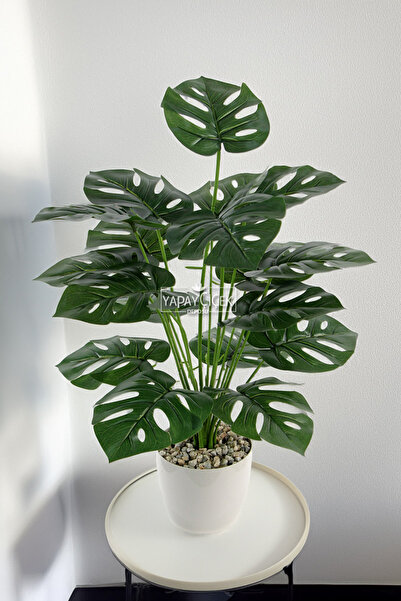 Yapay Çiçek Deposu Yapay 18 Dallı Lüx Monstera Deliciosa (DEVE TABANI)