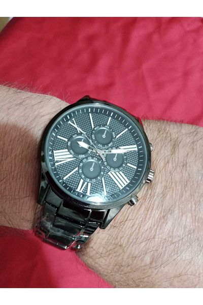 Brality Steel Cord Men's Wristwatch- Black Color Cord - Black Dial - Roman Numerals - 6025