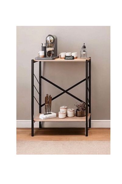 Luxury Home Coffee Corner Table, Side Table, Bookcase, 2 Wooden Tops For Storage And Organization To Meet All Yo