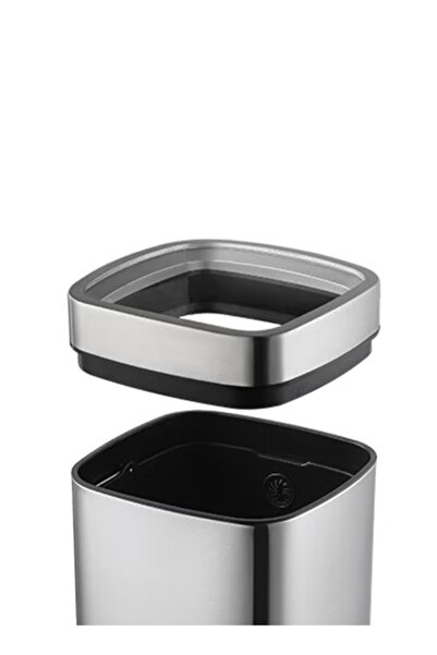 EKO Laguna Series | 35l Open-top Trash Can | Brushed Stainless Steel Finish | Fingerprint-resistant Bin