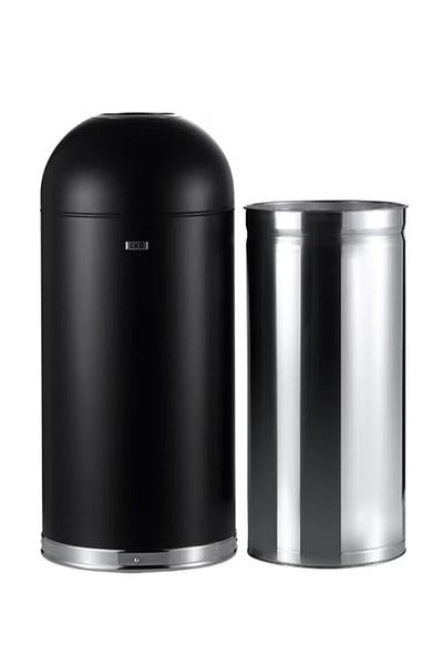 EKO Eternal Series 30l Open-top Trash Bin – Matte Black Stainless Steel, Fingerprint-resistant Finish