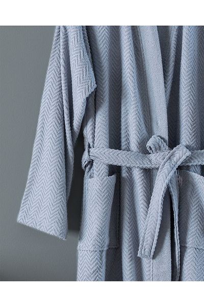 Madame Coco Halat de baie pentru bărbați Nicola Kimono 100% bumbac - albastru