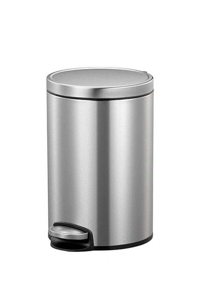 EKO Eva Series 8l Pedal Trash Bin – Brushed Stainless Steel, Soft-close, Fingerprint-resistant Bin