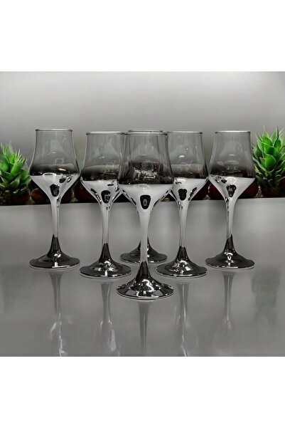 FERİS Footed Titanium Plated Silver Coffee Side Water Glass