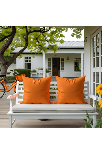 Bc Home Set of 2 Orange Decorative Throw Pillow Covers