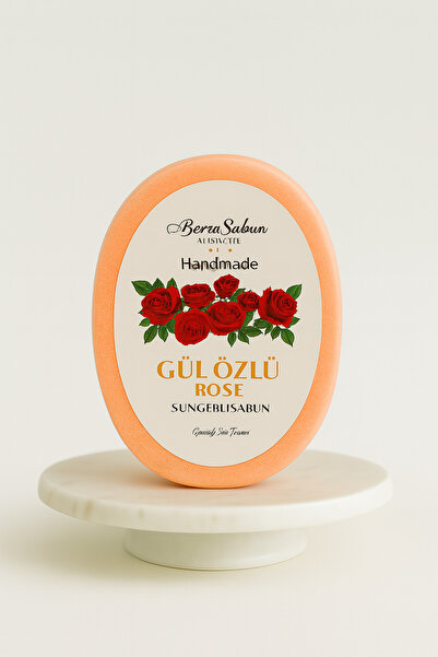 Home صابون إسفنجي طبيعي بخلاصة الورد 140-150 جرام قطعة واحدة مصنوع يدويًا للع...