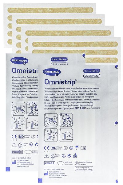 Hartmann Omnistrip Sterile Strip Sewing Tape 6x101mm 2 Packs of 10