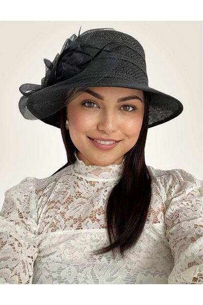Confortino Summer hat with small brim and lush decoration – ONE SIZE, ADJUSTABLE