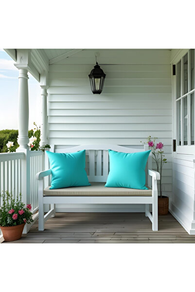 Bc Home 2-Piece Turquoise Throw Pillow Cover Plain, Simple, Soft Texture, Vel...