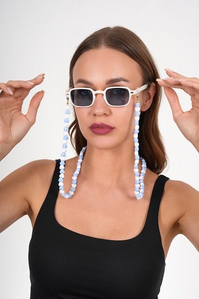 JULIANO Blue Heart Love Colorful Glasses Chain