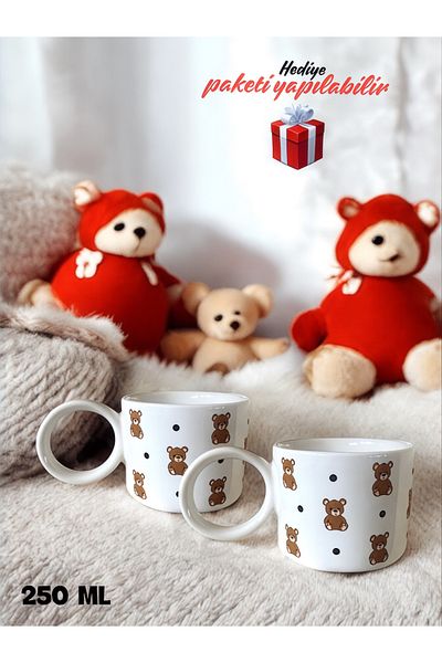 Carmen Soft مجموعة أكواب تيدي بير الفاخرة من Pinterest مكونة من قطعتين، كوب