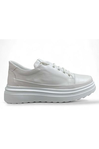 Mammamia Women's Leather Comfort Shoes D25Ya-3255 - White - 38