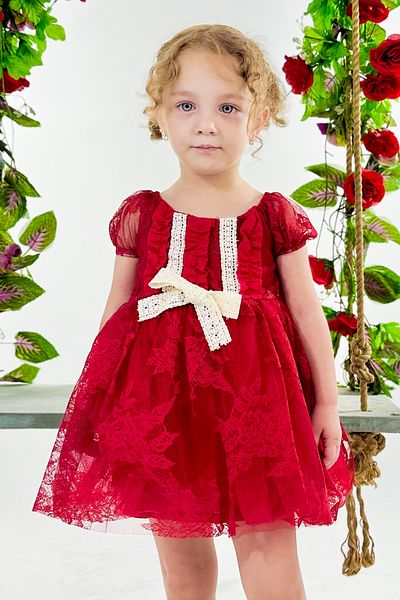 Baby Animals Baby Girl Girl Kid Birthday Party Wedding Dress Short Sleeve Ruched Lined Dress