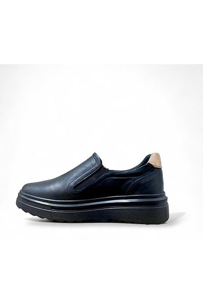 Mammamia Women's Leather Casual Shoes D25Ya-3250 - Black - 37