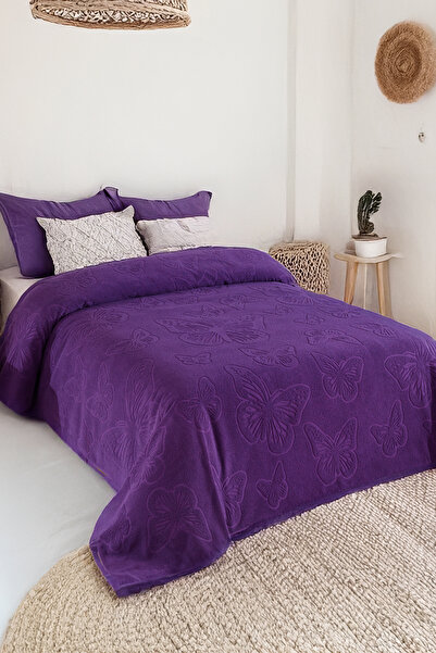 DNZGÜLCAN Kelebek Pique Double 200X220Cm Summer Towel Pique 100% Cotton Soft Bedspread