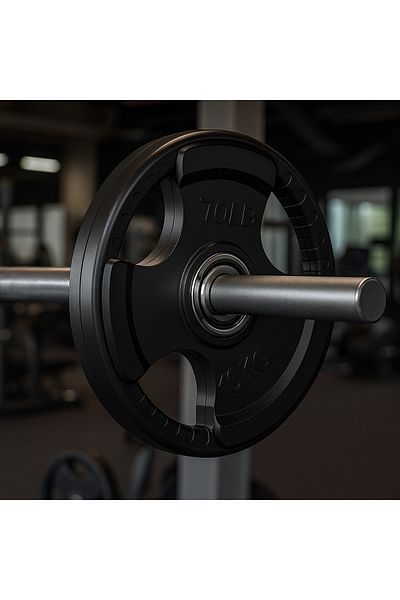 Delta Power Delta Power Fitness Olympic Weight Plates with Rubber Finish, 2" Opening and Triple Handles, 10kg