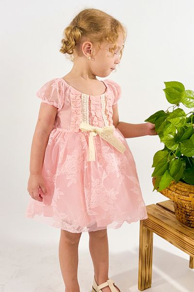 Baby Animals Baby Girl Girl Kid Birthday Party Wedding Dress Short Sleeve Ruched Lined Dress