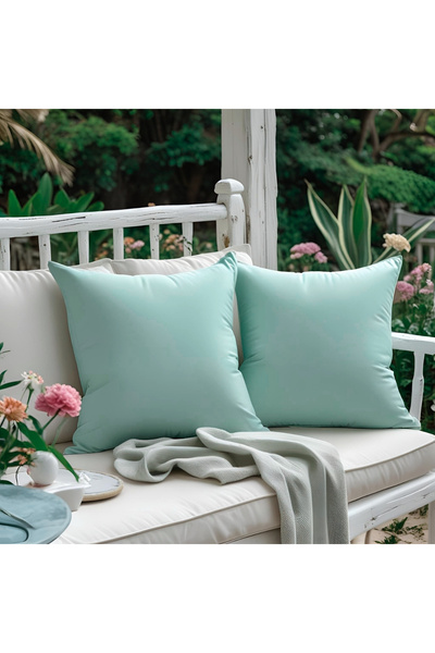 Bc Home 2'li Mint Yeşili Kırlent Kılıfı Düz, Sade, Yumuşak Dokulu, Kadife Gör...