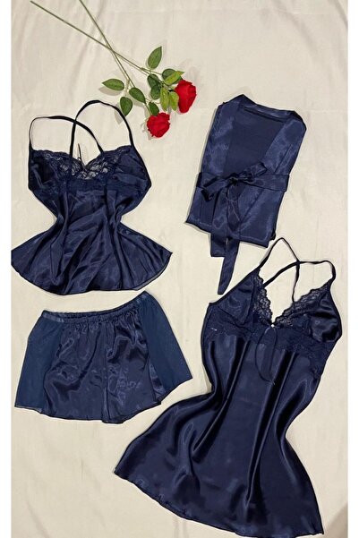 MODA İpek Saten 6 lı Gecelik Gelin Takımı