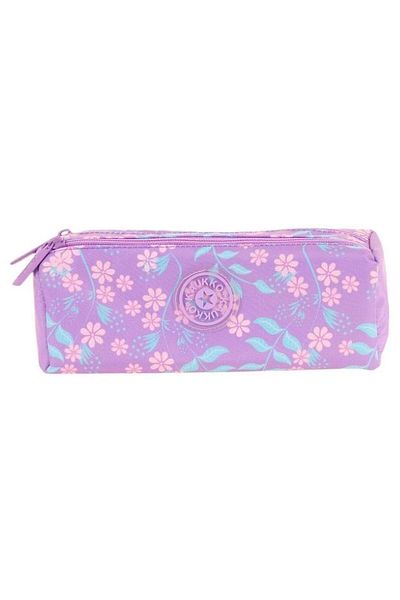 KAUKKO Geantă pentru creion pentru școală pentru fete cu două compartimente - violet - K2704