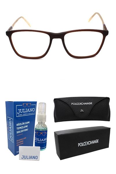 Polo Exchange 6608 Brown 55 Blue Light Protection Screen Glasses