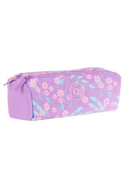 KAUKKO Geantă pentru creion pentru școală pentru fete cu două compartimente - violet - K2704