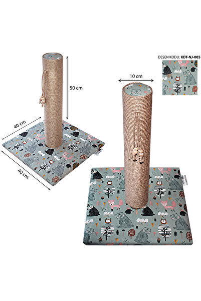 nijiartdesign 50 cm Colorful Patterned Premium Cat Scratching Board Soft Coated Floor Friendly Base with Sponge