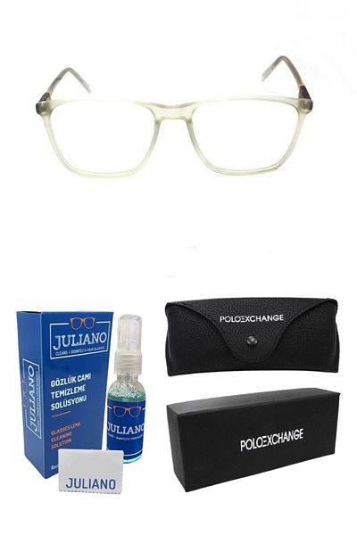 Polo Exchange Beige 55 Blue Light Protected Screen Glasses 6608