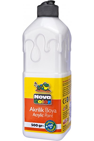 Nova Color Beyaz Akrilik Boya 500 gr 1 Adet Su Bazlı Akrilik Boyası Hobi Sana...