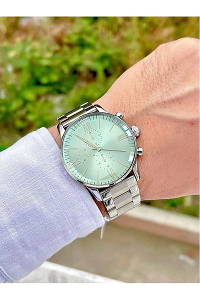 İSTLİV Navy Blue Color Men's Wristwatch with Roman Numerals