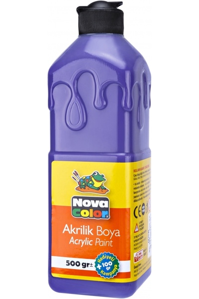Nova Color Mor Akrilik Boya 500 gr 1 Adet Su Bazlı Akrilik Boyası Hobi Sanats...