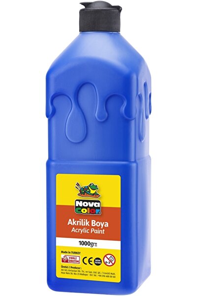 Nova Color Mavi Akrilik Boya 1000 Gr- 1 Kilo Su Bazlı Akrilik Boyası Hobi San...