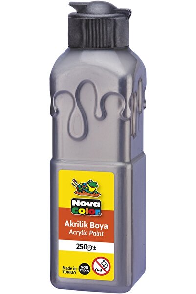 Nova Color Gri Akrilik Boya 250 gr 1 Adet Su Bazlı Akrilik Boyası Hobi Sanats...