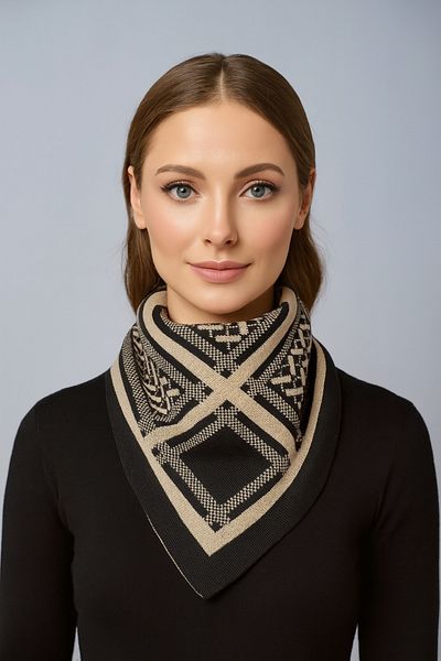 Sebir Moda Knitwear Patterned Scarf