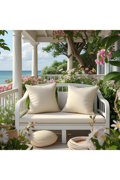 Bc Home 2'li Krem Dekoratif Kırlent Kılıfı Düz, Sade, Yumuşak Dokulu, Kadife ...