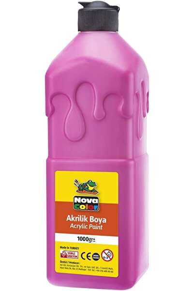 Nova Color Pembe Akrilik Boya 1000 Gr-1 Kilo Su Bazlı Akrilik Boyası Hobi San...