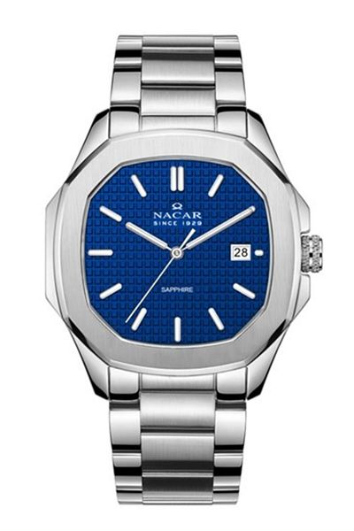 Nacar Safir Glass Silver Men's Wristwatch Nc40- 291044 -Alm