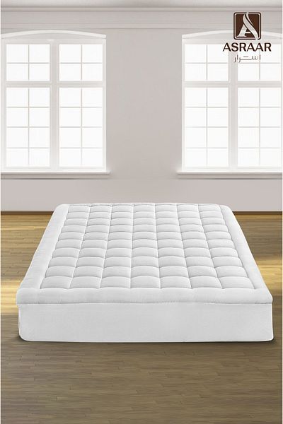 Asraar Angela|Microfiber Mattress Topper 14cm-Soft, Fluffy, Breathable Pad for Comfort & Support160x200cm