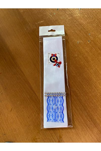GÜVEN Circumcision Girdle Henna Night with Evil Eye Beads White Color