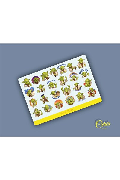 Ceres Studio Baby Yoda Star Wars - Aynı Sayfadan 2 Adet Toplam 50 Etiket