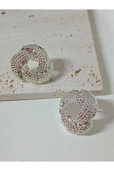 mos&more Silver Vintage Coiled Women's Earrings