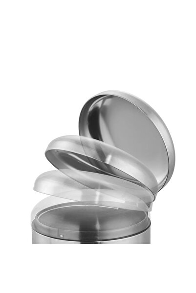 AKC 12l Stainless Steel Trash Bin – Medium Dome-lid Pedal Bin For Bathroom Or Kitchen Bin