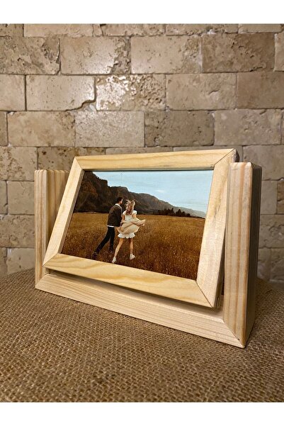 cercevehome Handmade Wooden Rotating Photo Frame