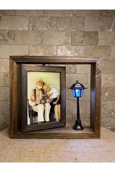 Genel Markalar Kişiye Özel El Yapımı Ahşap Dönen Çerçeve Yeni Sokak Lambalı